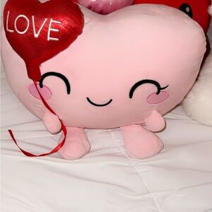 Pink Heart Plush with Red Balloon- Squishmellow for Girls